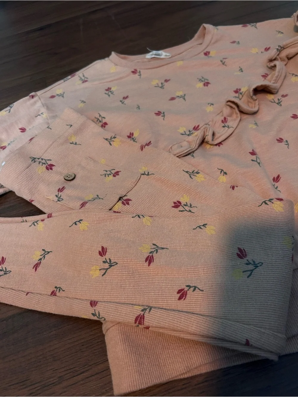 5 for $20! Jessica Simpson Peach Floral Ruffle Set